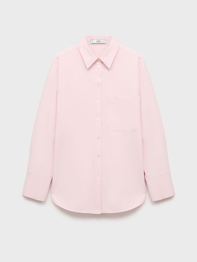 Oversized poplin button-up shirt