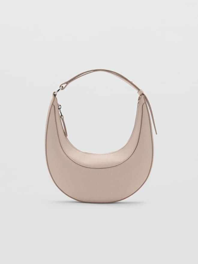 Leather shopper bag with stitching